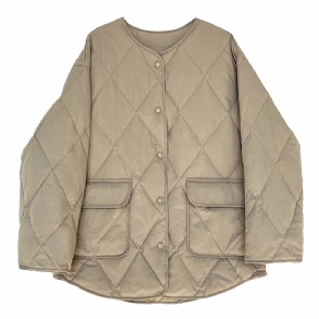 Rhombus Down Jacket Ladies Könnyű Vékony Laza Meleg Baseball Kabát