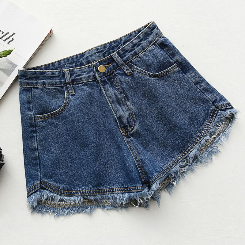 Slim Fit Candy Color Farmer Rövidnadrág Női Raw Edges Tassel Shorts Hot Pants