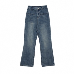 Női Farmer Vintage Bootcut Bő Magas Derék