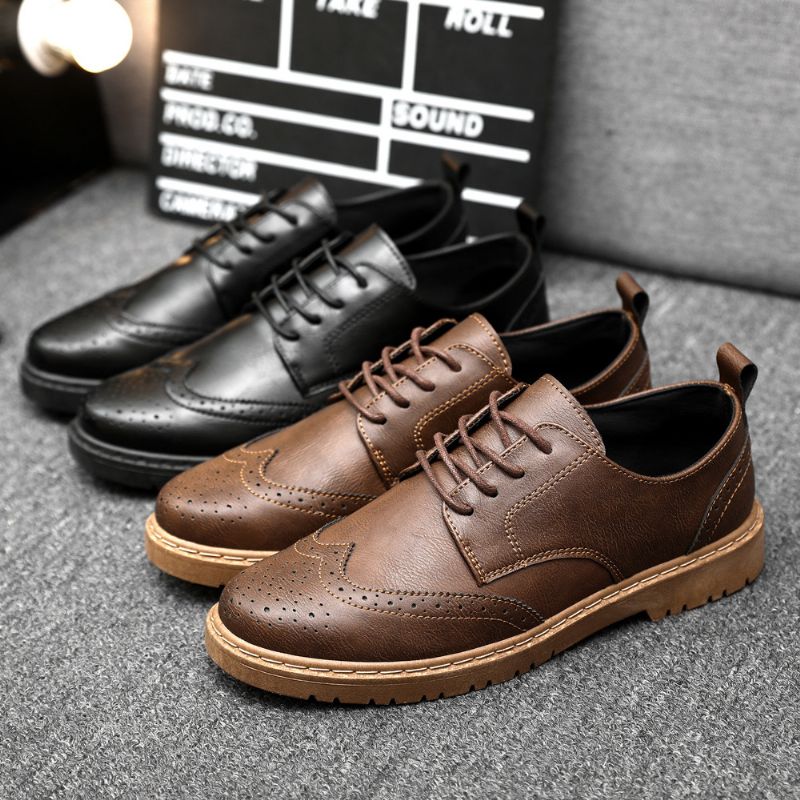 Alkalmi Ruha Cipő Férfi Tavaszi Új Brogue Retro Tornacipő Trend Szerszámos