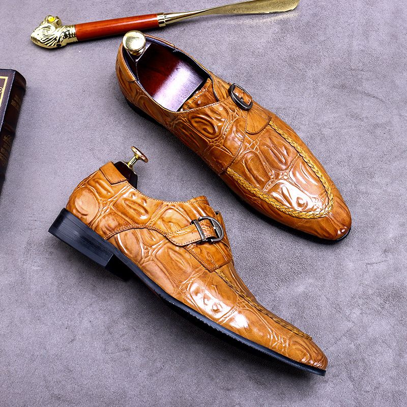 Férfi Hegyes Orrú Cipők Üzleti Ruha Brogue Shoes Retro Gentleman