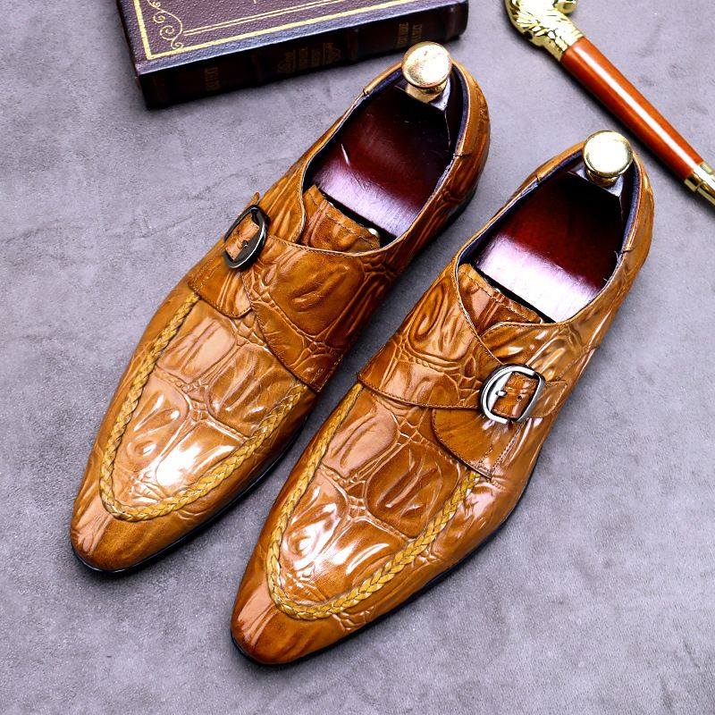 Férfi Hegyes Orrú Cipők Üzleti Ruha Brogue Shoes Retro Gentleman