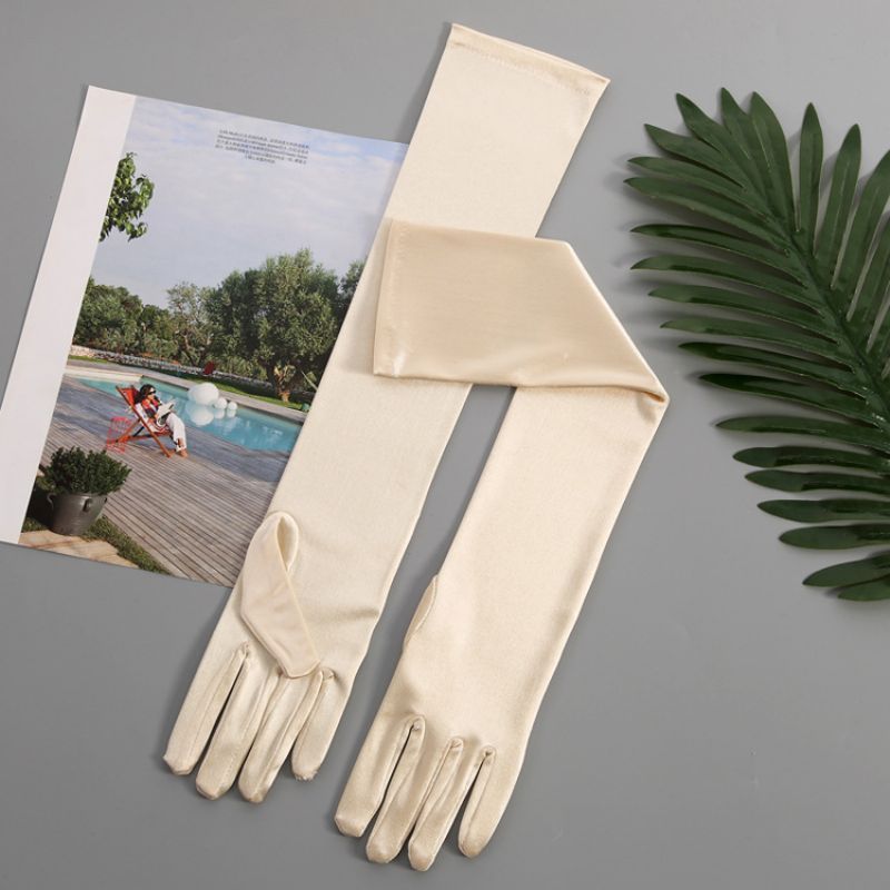 Szatén Kesztyű Esküvői Etikett Party Hosszú Szexi Stretch Gloves