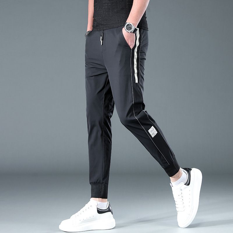 Férfi Alkalmi Nadrág Gyorsan Száradó Slim Fit Sport Rövidített