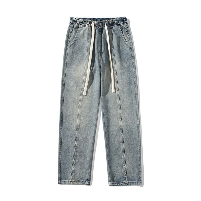 Férfi Vintage Jeans Gradiens Laza Egyenes Nadrág