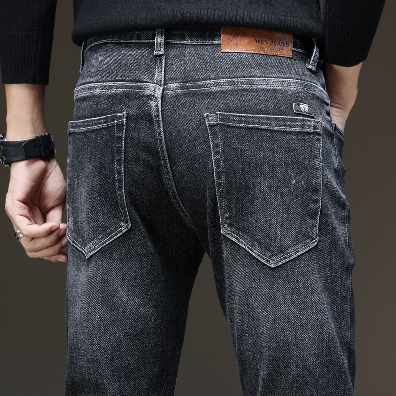 Stretch Jeans Férfi Kis Lábak Slim Fit