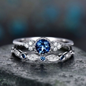 Gyűrűk Divat Cirkónia Női Két Mikroburkolatú Smaragd Gyűrű Ékszer