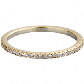 S925 Ezüst Gyűrű Női Teljes Gyémánt Egysoros Csík Farok Mutatóujj