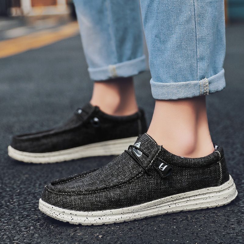 Naplopók Lapos Alkalmi Cipők Férfi Vászon Sneakers Slip-on