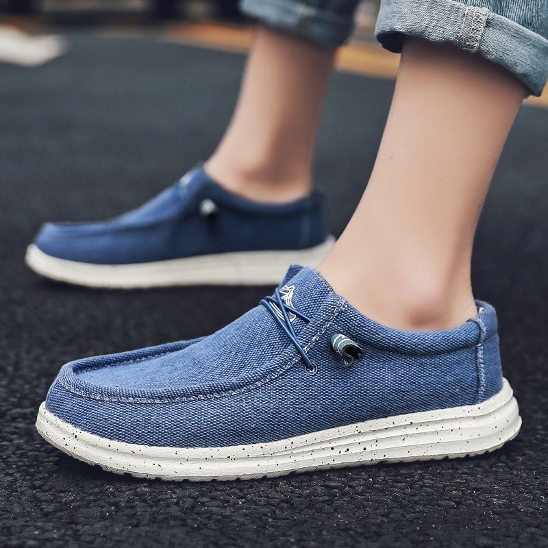 Naplopók Lapos Alkalmi Cipők Férfi Vászon Sneakers Slip-on