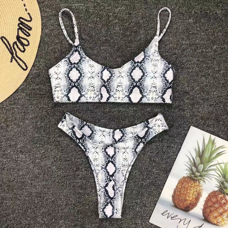 Szexi Leopard Bikini Fürdőruha Stock Egyenes Haj