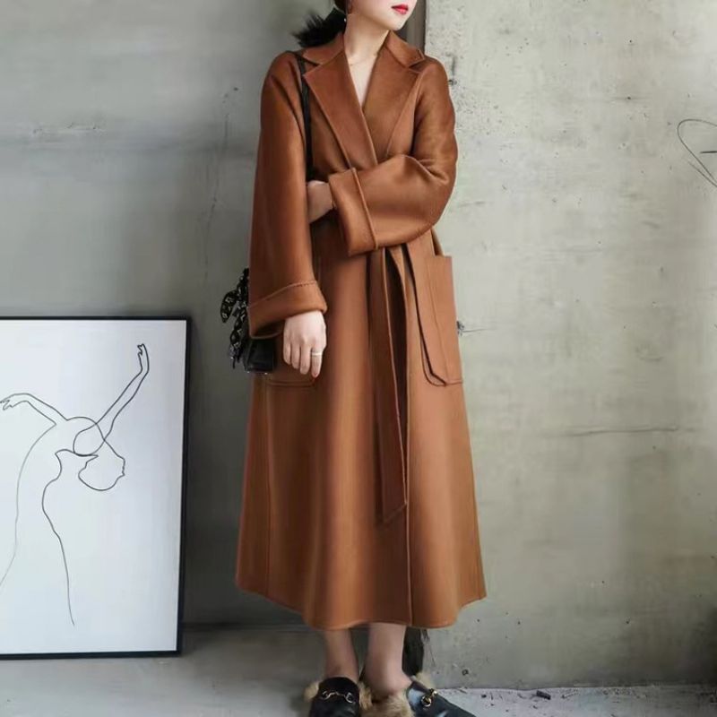 Víz Ripple Wool Coat Ladies Extended