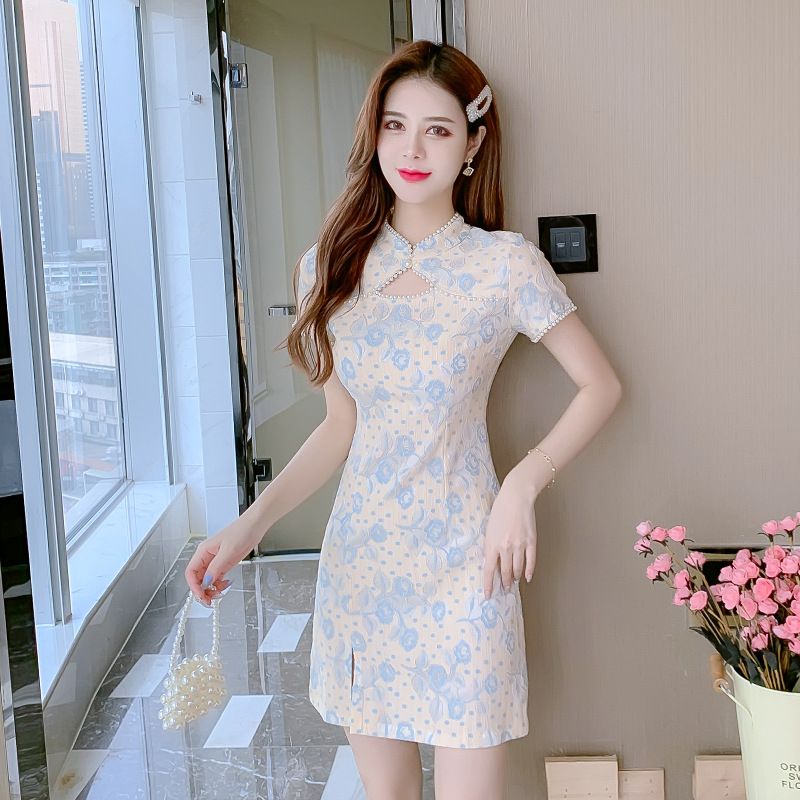 Cheongsam Ruha Női Sifon Virágos