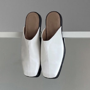 Nyári Új Férfi Szögletes Orrú Baotou Papucs Kényelmes Felhúzható Fél Muller Cipő