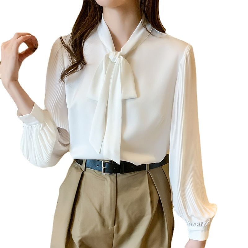 Fashion Temperament Chiffon Shirt Női Hosszú Ujjú Felső