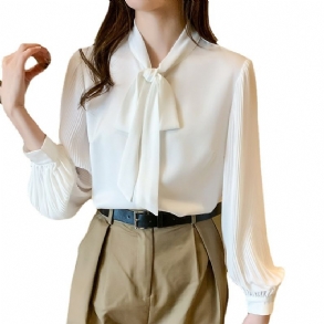 Fashion Temperament Chiffon Shirt Női Hosszú Ujjú Felső