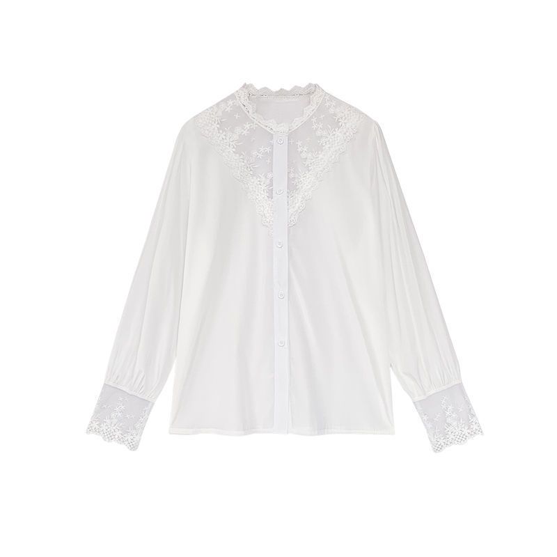 Lace Ladies Shirt Inner Scheming Top Chiffon Splicing